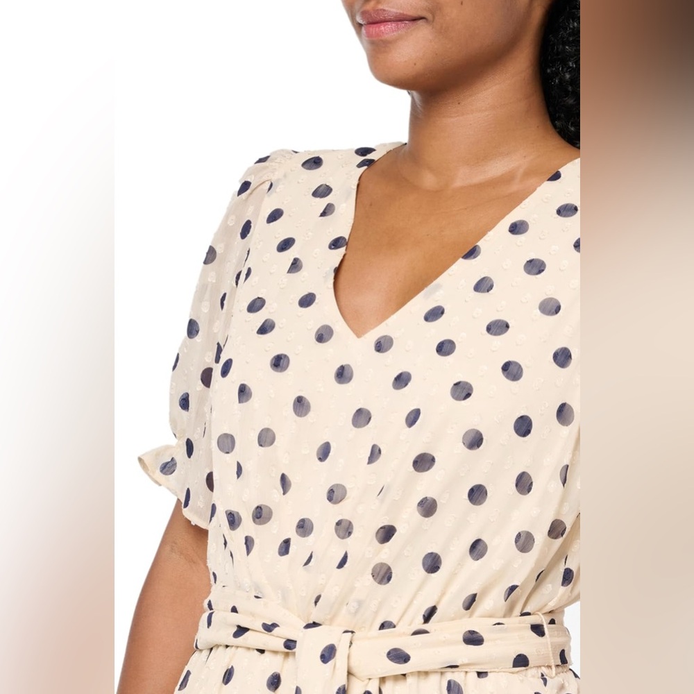 NWT-Anne Klein Women's Puff Sleeve Midi Dress - Picture 3 of 8